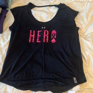 Under Armour Heat Gear size medium breast cancer awareness shirt